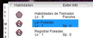Pokedex no jogo